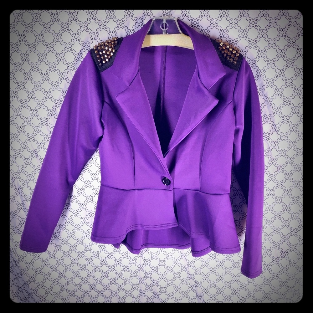 Purple peplum  rockers  Blazer
